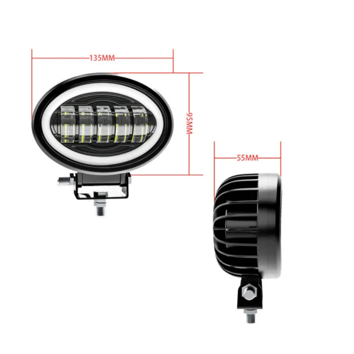 Комплект LED фар JR 50W-2 13.5см (с четкой СТГ, DRL, 2 шт.)