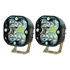 Комплект додаткових LED фар JR-22SMD 45W 6000K (круглі, комбінований промінь, 2 шт.)