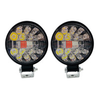 Комплект додаткових LED фар JR-MINI-26W круглих (білий дальній, біло-жовтий ближній/стробоскоп)