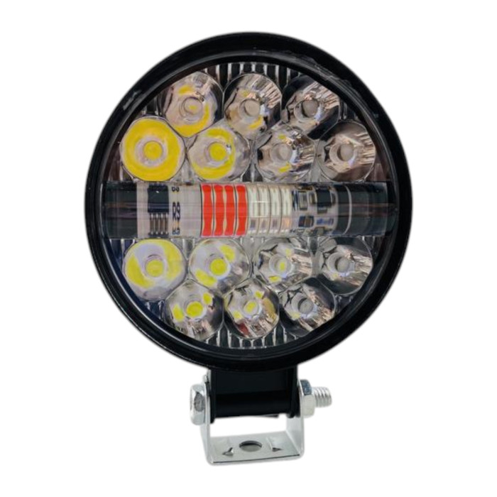 Комплект дополнительных LED фар JR-MINI-26W круглых (белый дальний, бело-желтый ближний/стробоскоп)