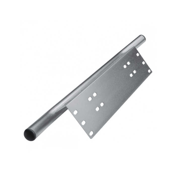 Кронштейн под номер для дополнительных фар с изогнутой трубой серое покрытие универсальная площадка