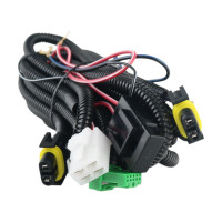 Проводка для подключения LED балок и ПТФ H11 H8 H9 H16 с реле 12V 40A и прямоугольной кнопкой EA Light X (1 шт)