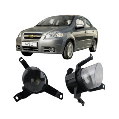 Протитуманні LED лінзи Chevrolet Aveo T250 2006-2011 64W з СТГ / протитуманні фари Шевроле Авео седан EA Light X (2 шт.)