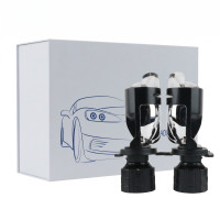 Светодиодные LED лампы H4 A82 5000K 6000Lm 12V-24V линзованные мини би-лед кулер для авто (комплект 2 шт.)