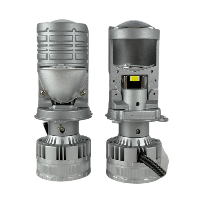 Світлодіодні LED лампи H4 EA Light X V50 50W/70W +500% лінзовані міні бі-лед зі шторкою кулер (комплект 2 шт.)