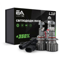 Светодиодные LED лампы HB3/HB4 EA Light X L10 +350% 5500K 10000Lm 9V-16V линзованные мини би-лед кулер (комплект 2 шт.)