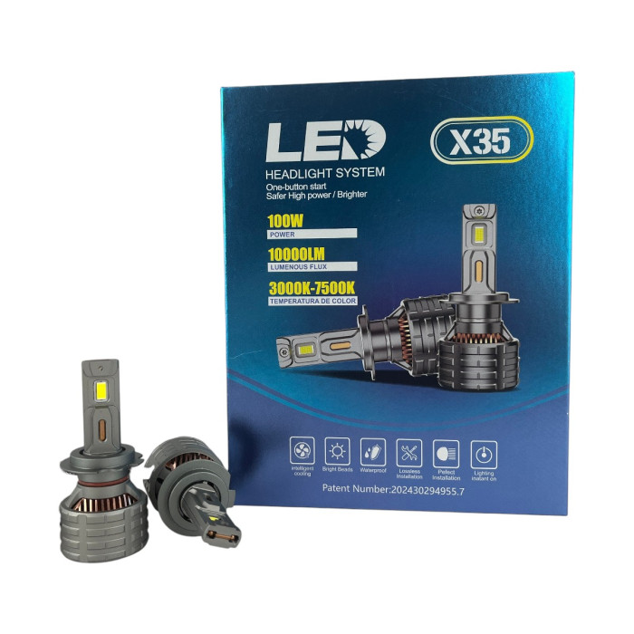 LED лампи H7 18000LM 100W X35 EA Light X 5500K (комплект 2 шт.)