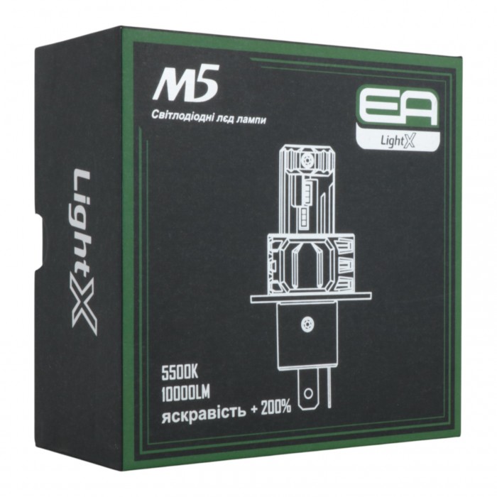 Світлодіодні лампи H4 EA Light X M5 10000Lm 5500K 12-24V 2 шт