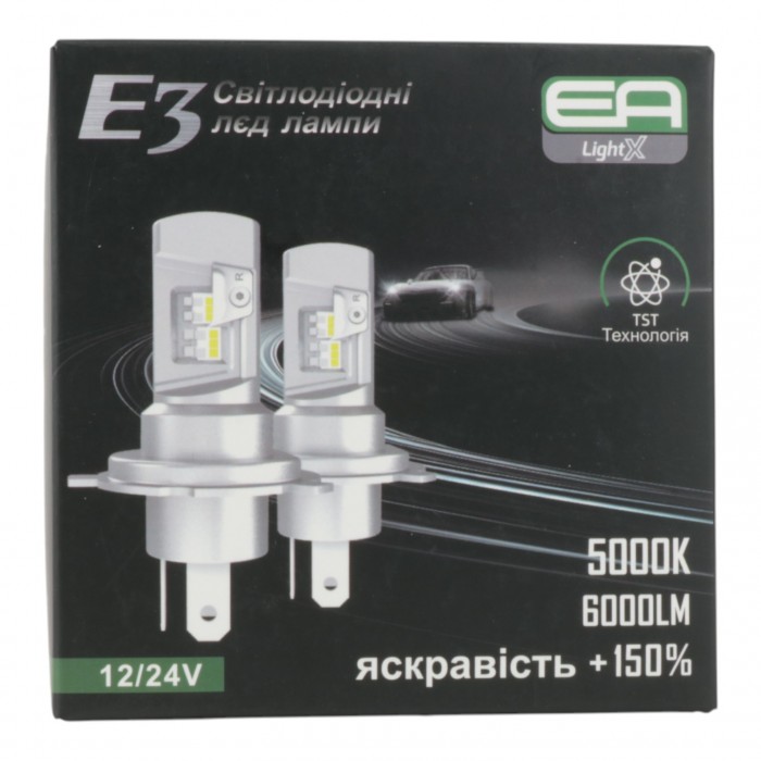 Светодиодные лампы H4 EA Light X E3 6000Lm 5000K 9-32V CSP 2 шт