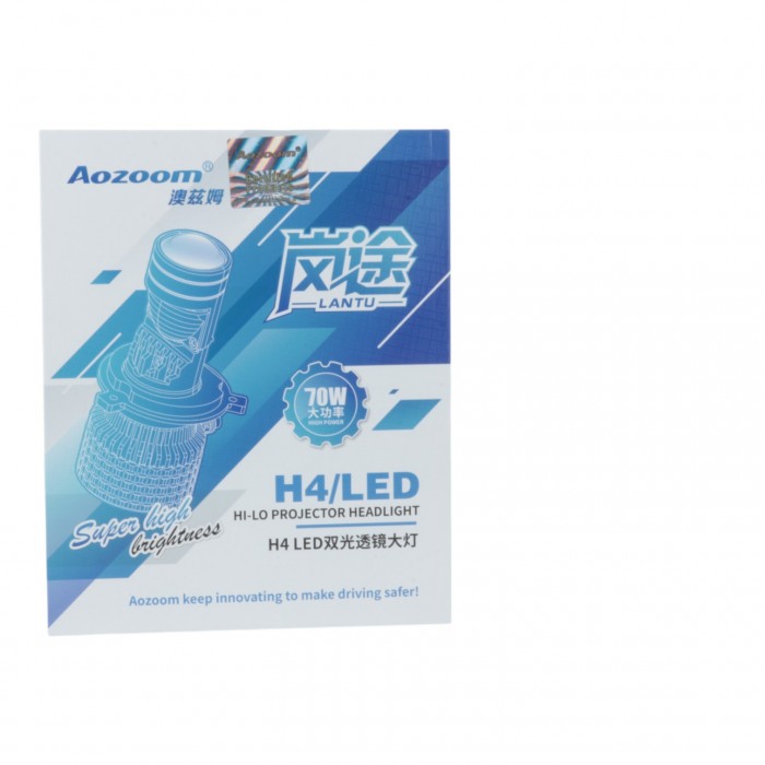 Светодиодные линзы H4 Aozoom 80W 15000Lm 6000K 9-32V 2 шт