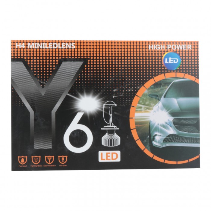 Светодиодные линзы H4 EA Light X Y6 8000Lm 5000K 12-24V 2 шт