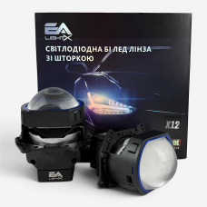 Bi-LED лінзи 3.0" X12 EA Light X 60/70W 6000K Blue Lens, подвійний рефлектор ближнє/далеке світло (2 шт.) (03632)