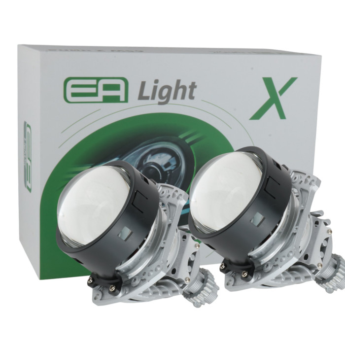 Комплект LED Bi-лінз EA Light X BL-3" H8 60/65W — 5700K, ближній/далекий, ангельські очі