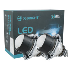 LED би-линза 2.5" X2 40/50W 12V 5500K CSP — компактная автолинза с ярким ближним и дальним светом