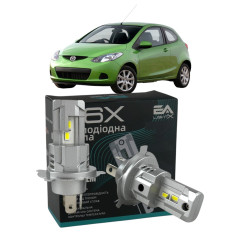 LED лампи Mazda 2 II 2007- H4 M6X ближнє/дальнє світло (4000Lm 5500K) / Мазда 2 (комплект 2 шт.)
