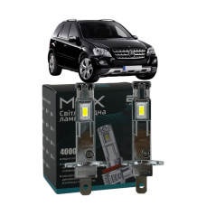 LED лампы Mercedes M-Class (W163) 1998-2005 H1 M6X дальний свет (4000Lm 5500K) / Мерседес Ml (комплект 2 шт.)
