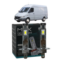 LED лампи Mercedes Sprinter I 1995-2006 H1 M6X дальнє світло (4000Lm 5500K) / Мерседес Спрінтер (комплект 2 шт.)