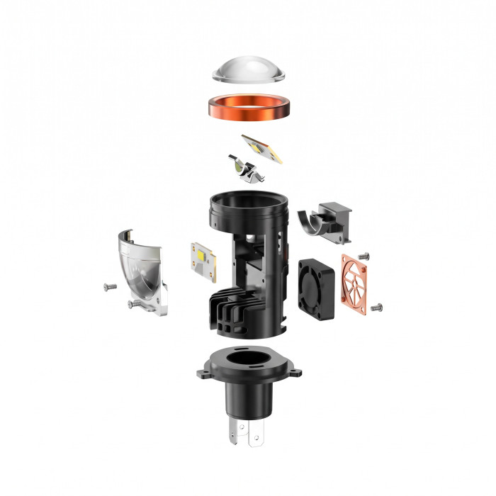 Bi-LED линзы Chevrolet Aveo (T200, T250) 2003-2011 H4 Y5MT ближний/дальний свет (40/55W 8000Lm 5000K) / Шевроле Авео (комплект 2 шт.)