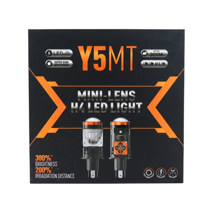 Bi-LED линзы Chevrolet Tacuma (U100) 2000-2008 H4 Y5MT ближний/дальний свет (40/55W 8000Lm 5000K) / Шевроле Такума (комплект 2 шт.)