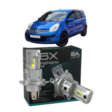 LED лампы Nissan Note 2006- H4 M6X ближний/дальний свет (4000Lm 5500K) / Ниссан Ноут (комплект 2 шт.)