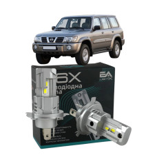 LED лампы Nissan Patrol GR II 1997- H4 M6X ближний/дальний свет (4000Lm 5500K) / Ниссан Патрол (комплект 2 шт.)
