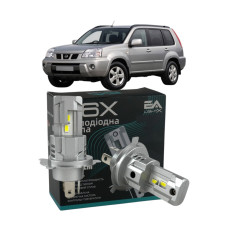 LED лампи Nissan X-Trail (T30) 2001-2007 H4 M6X ближнє/дальнє світло (4000Lm 5500K) / Ніссан Ікс Трейл Т30 (комплект 2 шт.)