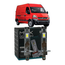 LED лампы Opel Movano 2004- H1 M6X дальний свет (4000Lm 5500K) / Опель Мовано (комплект 2 шт.)