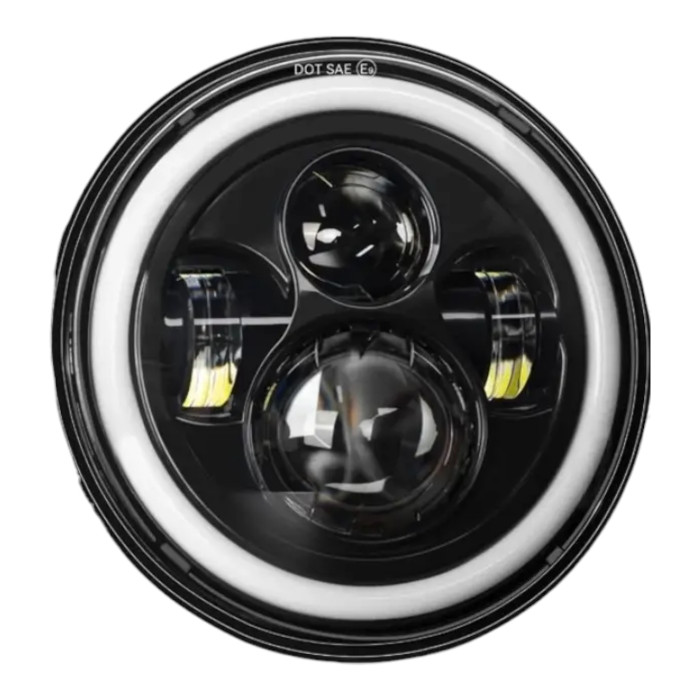 Универсальная светодиодная Bi-LED фара 7" (178 мм) для ВАЗ, Нива, УАЗ, Jeep, G-Wagen (ДХО, поворот, линза, 1 шт.)