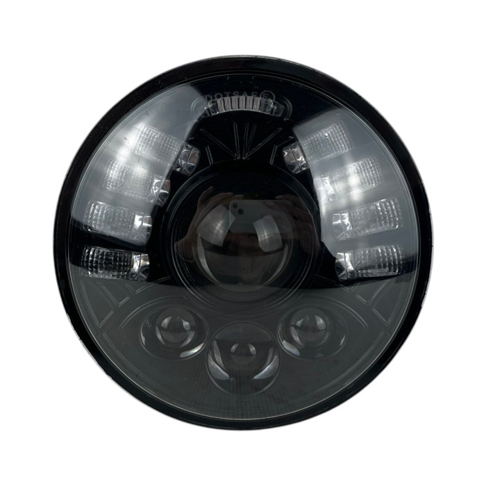 Светодиодная Bi-LED фара Light X 5.75" для ВАЗ 2106, Нива, Jeep CJ (линза, 60W, ДХО/ангельские глазки) (1 шт.)