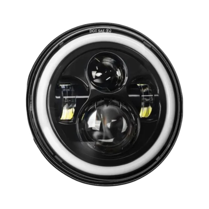 Универсальная светодиодная Bi-LED фара 7" (178 мм) для ВАЗ, Нива, УАЗ, Jeep, G-Wagen (ДХО, поворот, линза, 1 шт.)