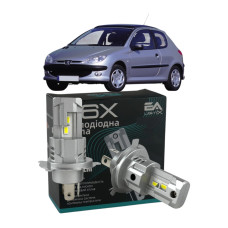 LED лампы Peugeot 206 1998- H4 M6X ближний/дальний свет (4000Lm 5500K) / Пежо 206 (комплект 2 шт.)