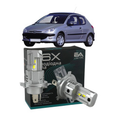 LED лампи Peugeot 206 1998- H4 M6X ближнє/дальнє світло (4000Lm 5500K) / Пежо 206 (комплект 2 шт.)