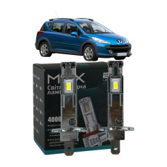LED лампи Peugeot 207 2006- H1 M6X дальнє світло (4000Lm 5500K) / Пежо 207 (комплект 2 шт.)