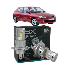 LED лампи Peugeot 306 1993-2002 H4 M6X ближнє/дальнє світло (4000Lm 5500K) / Пежо 306 (комплект 2 шт.)