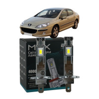 LED лампи Peugeot 407 2004- H1 M6X ближнє світло (4000Lm 5500K) / Пежо 407 (комплект 2 шт.)