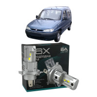 LED лампи Peugeot Partner 1996-2002 H4 M6X ближнє/дальнє світло (4000Lm 5500K) / Пежо Партнер (комплект 2 шт.)