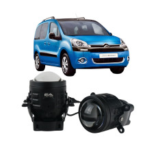Противотуманные LED линзы Citroen Berlingo 2008-2018 А1 90W с СТГ бело-желтые / противотуманные фары Ситроен Берлинго (2 шт.)