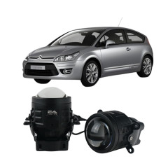 Протитуманні LED лінзи Citroen C4 2004-2010 А1 90W з СТГ біло-жовті / протитуманні фари Сітроен С4 (2 шт.)