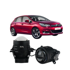 Протитуманні LED лінзи Citroen C4 2010-2018 А1 90W з СТГ біло-жовті / протитуманні фари Сітроен С4 (2 шт.)