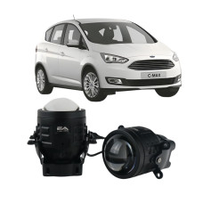 Противотуманные LED линзы Ford C-Max 2003-2019 А1 90W с СТГ бело-желтые / противотуманные фары Форд Си-Макс (2 шт.)