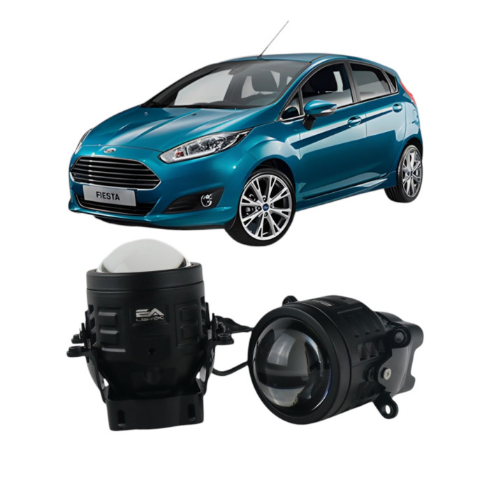 Протитуманні LED лінзи Ford Fiesta 2008-2019 А1 90W з СТГ біло-жовті / протитуманні фари Форд Фієста (2 шт.)