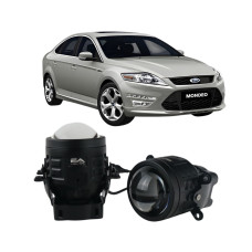 Противотуманные LED линзы Ford Mondeo 4 2007-2014 А1 90W с СТГ бело-желтые / противотуманные фары Форд Мондео (2 шт.)