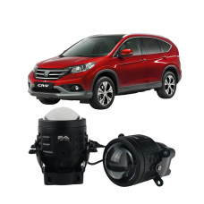 Противотуманные LED линзы Honda CR-V 4 2012-2018 А1 90W с СТГ бело-желтые / противотуманные фары Хонда ЦРВ (2 шт.)