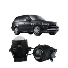 Противотуманные LED линзы Range Rover Sport 2005-2013 А1 90W с СТГ бело-желтые / противотуманные фары Рендж Ровер Спорт (2 шт.)