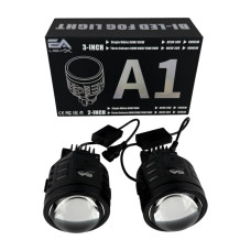 ПТФ LED линзы Nissan Navara D40 2005-2015 противотуманные фары 90W бело-желтые СТГ A1 (2 шт.)