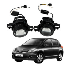ПТФ LED лінзи Nissan Tiida C11 2007-2014 протитуманні фари 90W біло-жовті СТГ A1 (2 шт.)