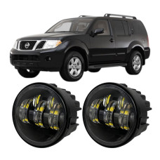 Противотуманные LED фары Nissan Pathfinder R51 2005-2014 90мм 50W 12-24V белый свет СТГ JR-W-17 / Ниссан Патфайндер (2 шт.)