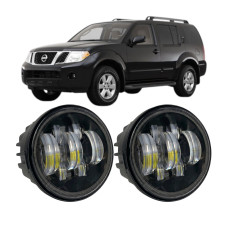 Противотуманные LED фары Nissan Pathfinder R51 2005-2014 90мм 70W 12-24V белый свет СТГ JR-W-17 / Ниссан Патфайндер (2 шт.)