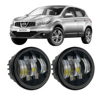 Противотуманные LED фары Nissan Qashqai J10 2006-2013 90мм 70W 12-24V белый свет СТГ JR-W-17 / Ниссан Кашкай (2 шт.)