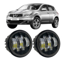 Противотуманные LED фары Nissan Qashqai J10 2006-2013 90мм 70W 12-24V белый свет СТГ JR-W-17 / Ниссан Кашкай (2 шт.)